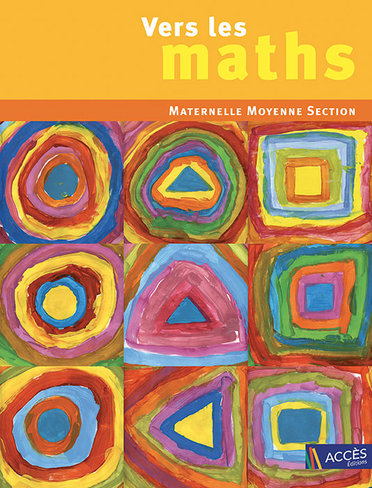 Formes géométriques de couleur représentant la couverture de l'ouvrage pédagogique Vers les Maths maternelle moyenne section.