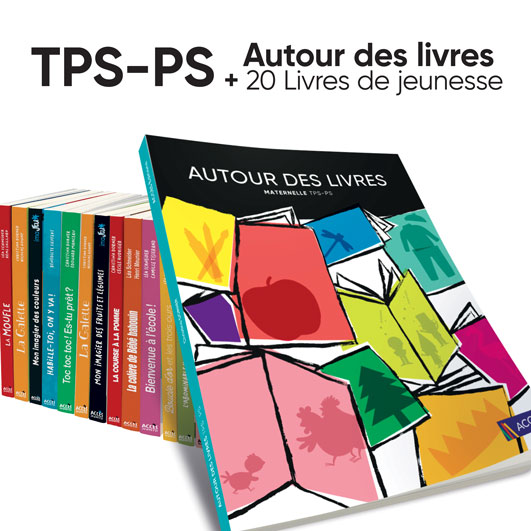 Aperçu du lot guide pédagogique Autour des livres TPS-PS et 20 livres ACCÈS Jeunesse.