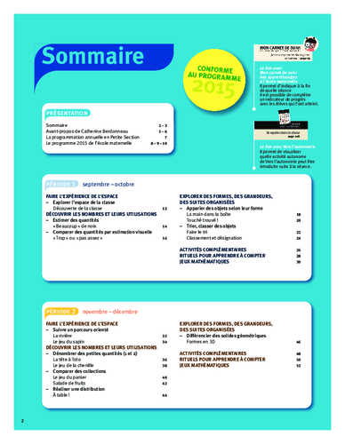 Vers les maths ps sommaire acces editions