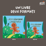 Dimensions des formats relié et poche disponibles pour Le petit bonhomme de pain d'épice de la collection Mes premiers contes dès 4 ans d'ACCÈS Jeunesse.