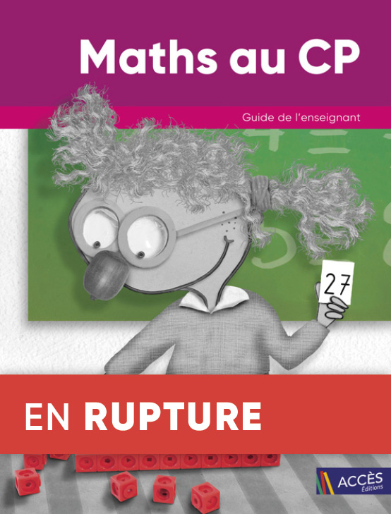 Dessins d'un enfant qui résout un problème de Maths sur la couverture du Guide de l'Enseignant Maths au CP d'ACCÈS Éditions.
