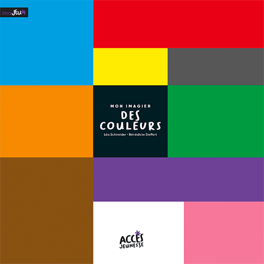 Couverture du livre Mon Imagier des Couleurs de la collection Mes Imajeux d'ACCÈS Jeunesse illustrée par des rectangles de couleurs.