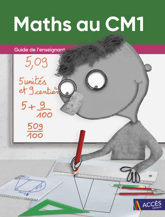 Enfant dessinant une forme géométrique sur la couverture du Guide de l'enseignant Maths au CM1 publié par ACCÈS Éditions.