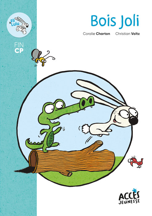 Couverture de l'album Fil et Lulu - Bois joli de la collection Mes premières lectures d'Accès Jeunesse, illustrée par Lulu le lapin et Fil le crocodile.