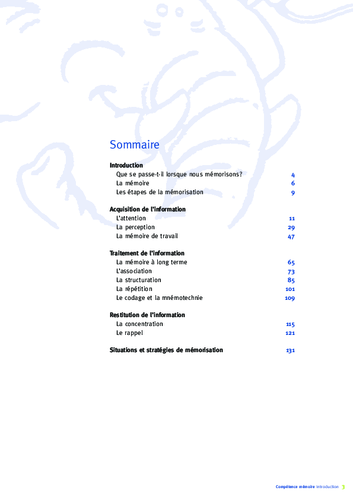 Competence memoire 8 a 13 ans sommaire acces editions